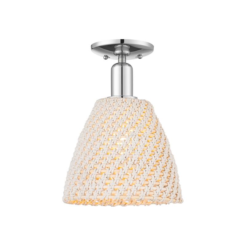 Innovations Lighting 716-1C-11-9 Natural Ballston Dome Semi-Flush - Polished Chrome / Natural