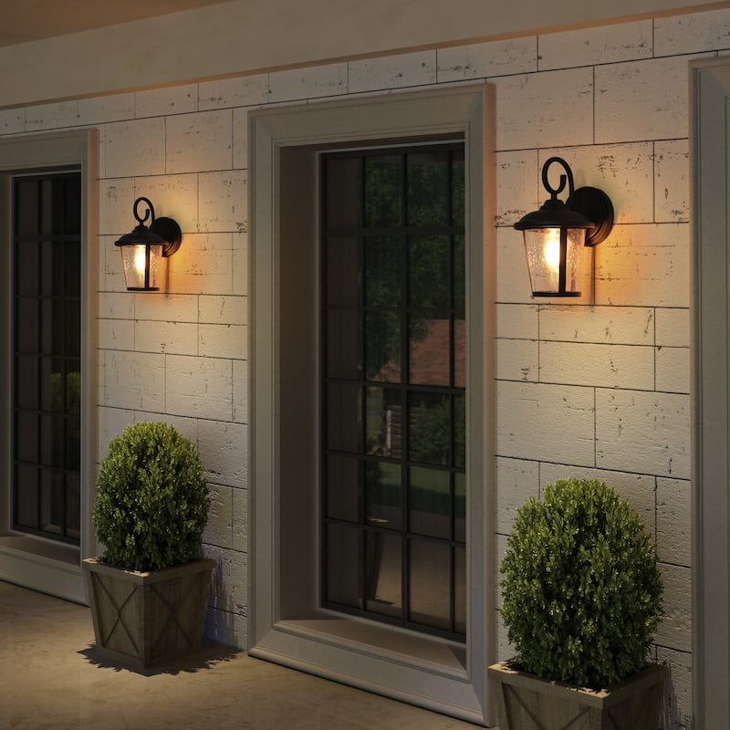 Veikous 1-light Modern Farmhouse Black Outdoor Sconces Dimmable Wall Lighting