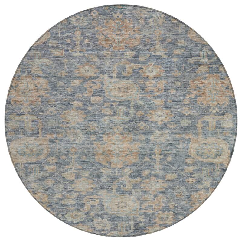 HomeRoots Damask Traditional Rectangle Outdoor Rug