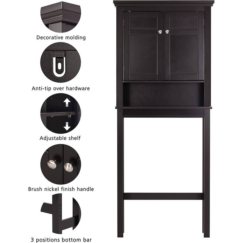 Spirich Home Bathroom Shelf Over-The-Toilet, Bathroom SpaceSaver, Bathroom Bathroom Storage Cabinet Organizer with Drawer