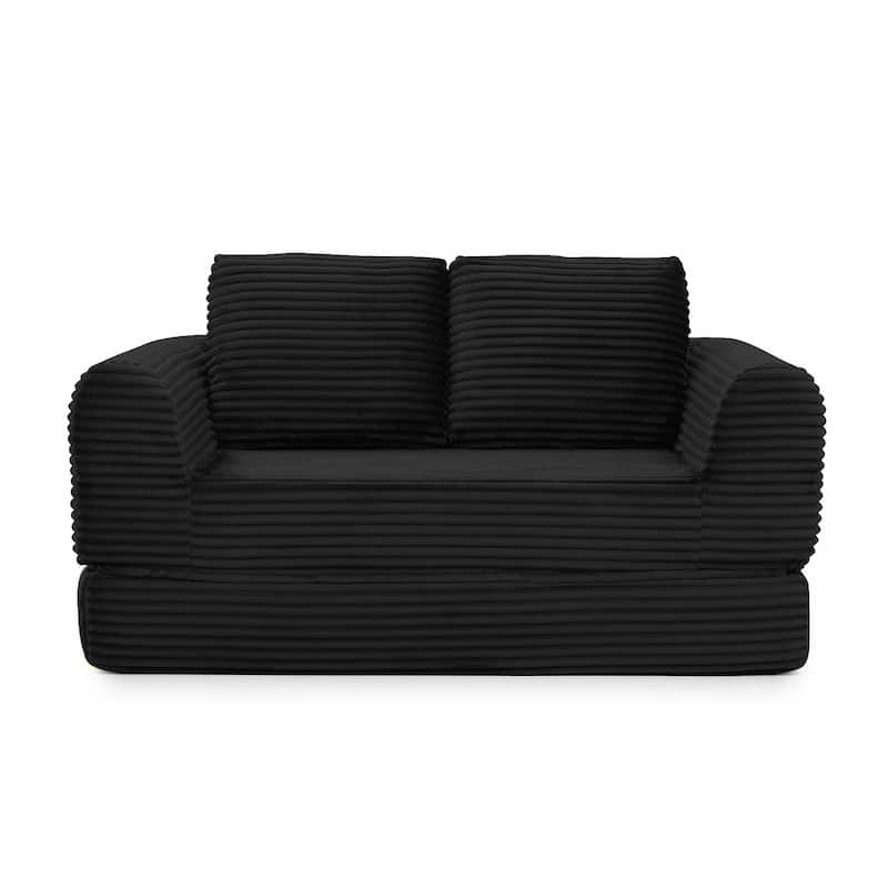 2-in-1 Folding Convertible Sofa Bed, Modern Corduroy Sleeper Couch
