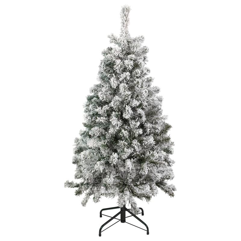 4.5' Flocked Madison Pine Artificial Christmas Tree Unlit