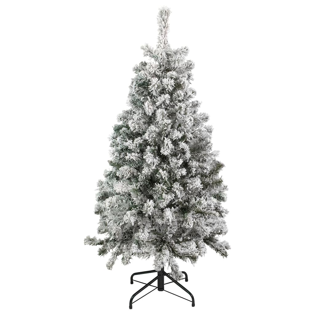 4.5' Flocked Madison Pine Artificial Christmas Tree Unlit