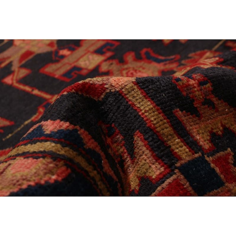 ECARPETGALLERY Hand-knotted Andelz Dark Navy Wool Rug - 3' 9" x 9' 9"