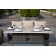 preview thumbnail 9 of 10, Handwoven Patio Wicker Chat Set with Aluminum Firepit Table