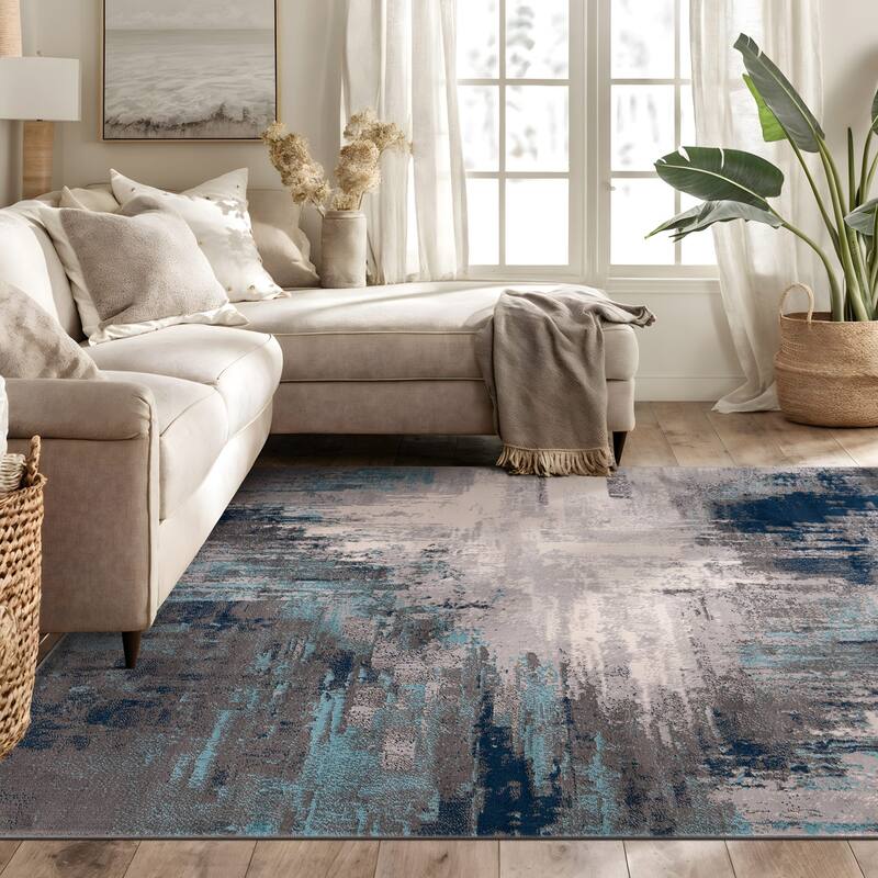 World Rug Gallery Bari Contemporary Abstract Art Area Rug