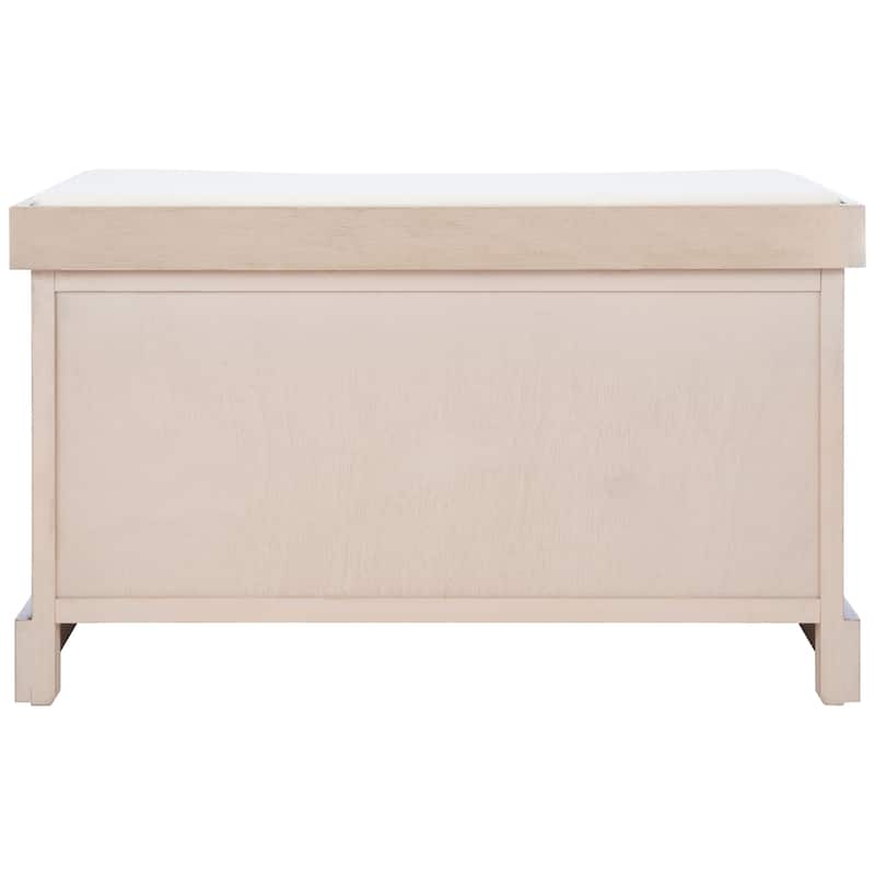 SAFAVIEH Landers 2-Drawer with Cushion Storage Bench - 32.3" W x 15" L x 19" H