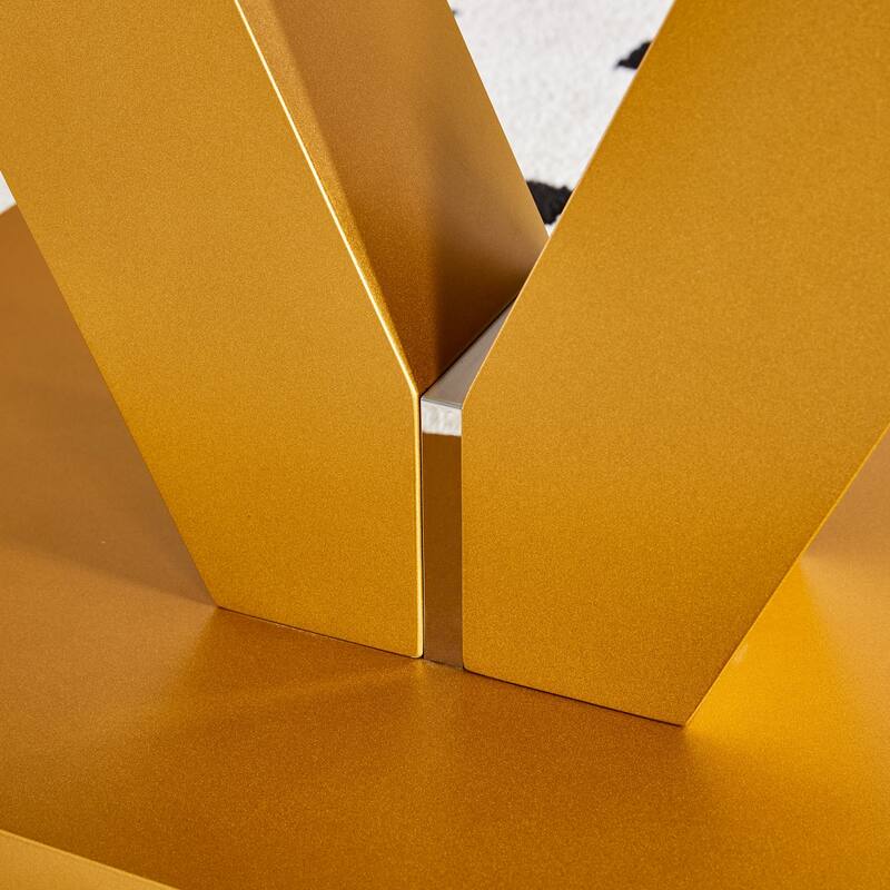 Modern Minimalist Coffee Table. Tempered Glass With Stickers Tabletop,En Mdf Pillars