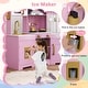 preview thumbnail 6 of 12, Wooden Pretend Play Kitchen Set with Lights & Sounds, Dual Stoves, Range Hood, Ice-Maker Fridge & Ample Storage