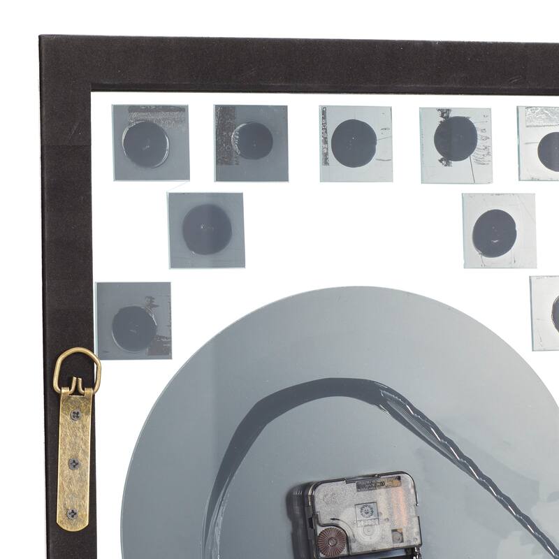 Glass Beveled Mirrored Wall Clock - Silver - Roche River Decor - 1"W x 13"L x 42"H