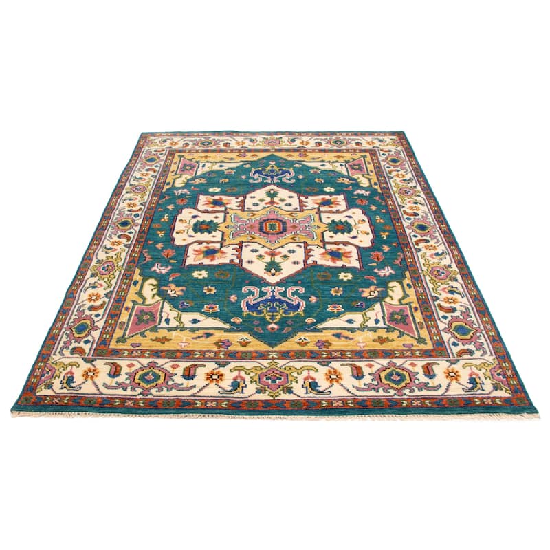 ECARPETGALLERY Hand-knotted Jules Serapi Teal Wool Rug - 7'10 x 10'0