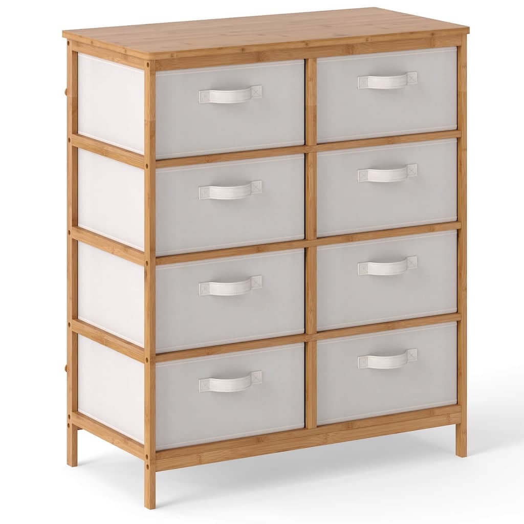 Coatway 8 Drawers Dresser with Removable Fabric Bins, Chest of Drawers
