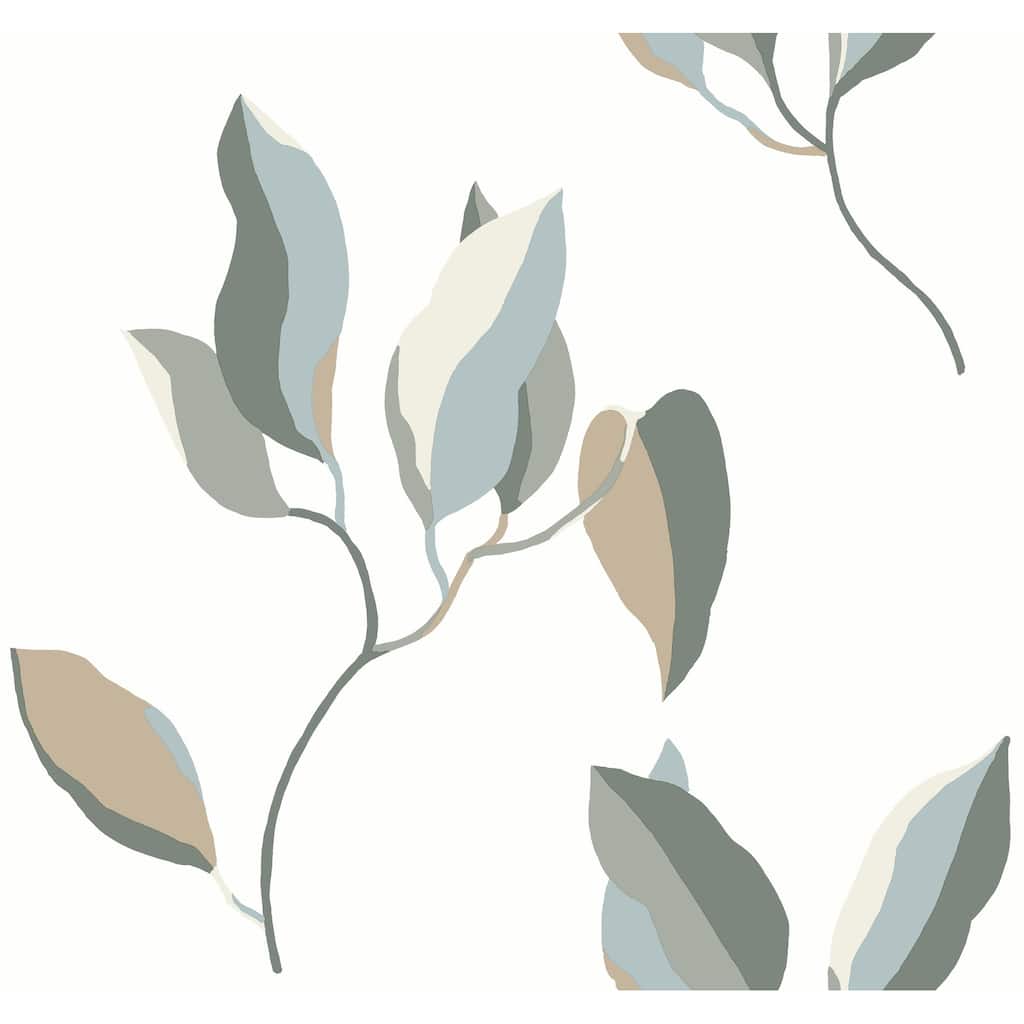 York Wallcoverings Brushwork Branches Mineral and Olive Wallpaper