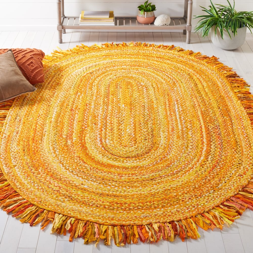 SAFAVIEH Handmade Braided Samya Country Cotton Rug with Fringe