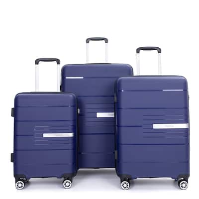 3 Piece Luggage Set, Lightweight 100% PP Material with TSA Lock, 360° Spinner Wheels and Ergonomic Handle