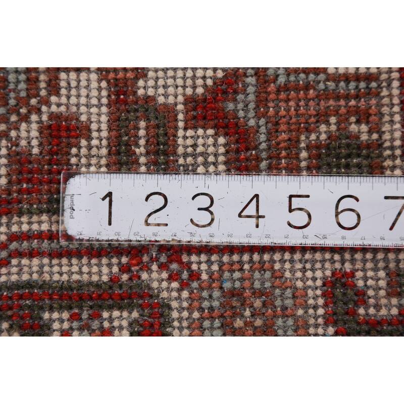 Hand Knotted Oriental 100% Wool Carpet Traditional Geometric Navy Blue & Blues Heriz (serapi) Runner Rug - 8' 2'' X 2' 6''