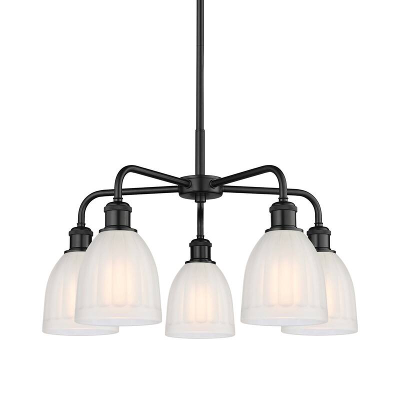 Innovations Lighting 516-5CR-15-24 Brookfield Chandelier Brookfield 5 - Matte Black / White