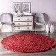 preview thumbnail 64 of 78, Brooklyn Rug Co Kara Solid Shag Area Rug 6' Round - Red
