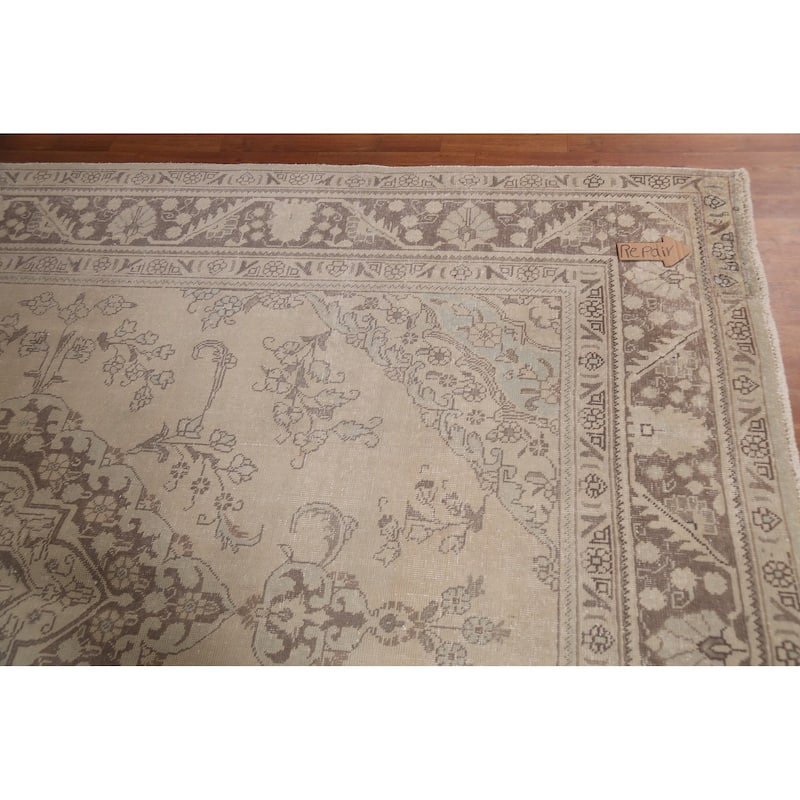 Traditional Tabriz Persian Vintage Area Rug Handmade Wool Carpet - 8'0"x 10'10"