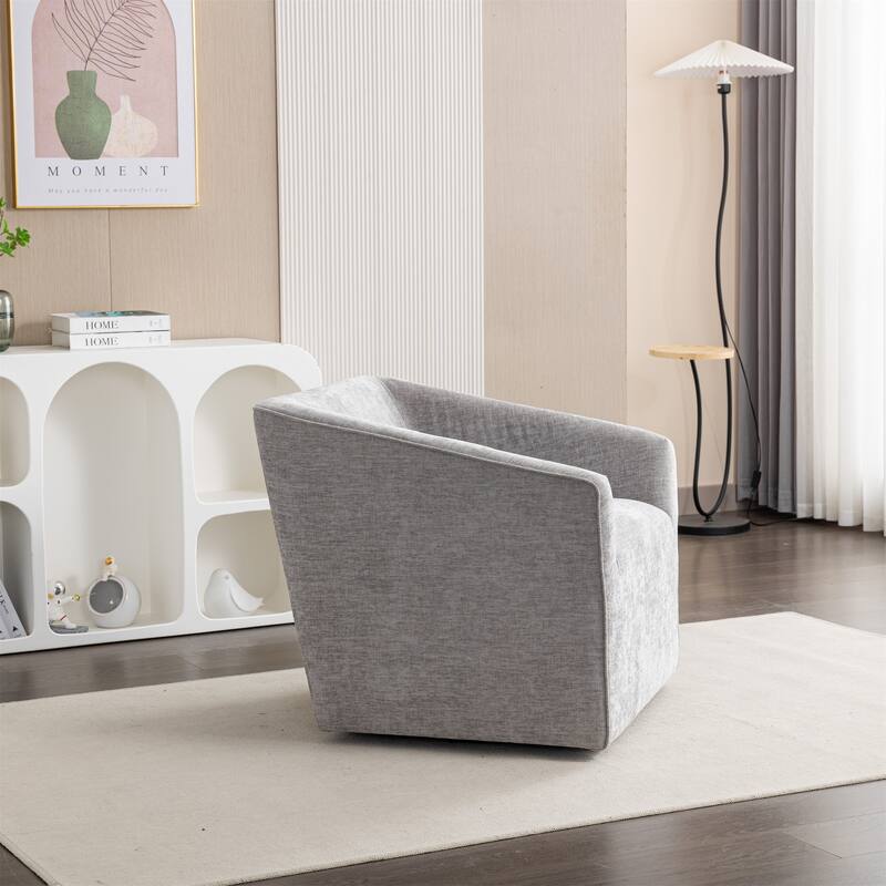 Nice Modern Upholstered Barrel Armchair 360° Swivel