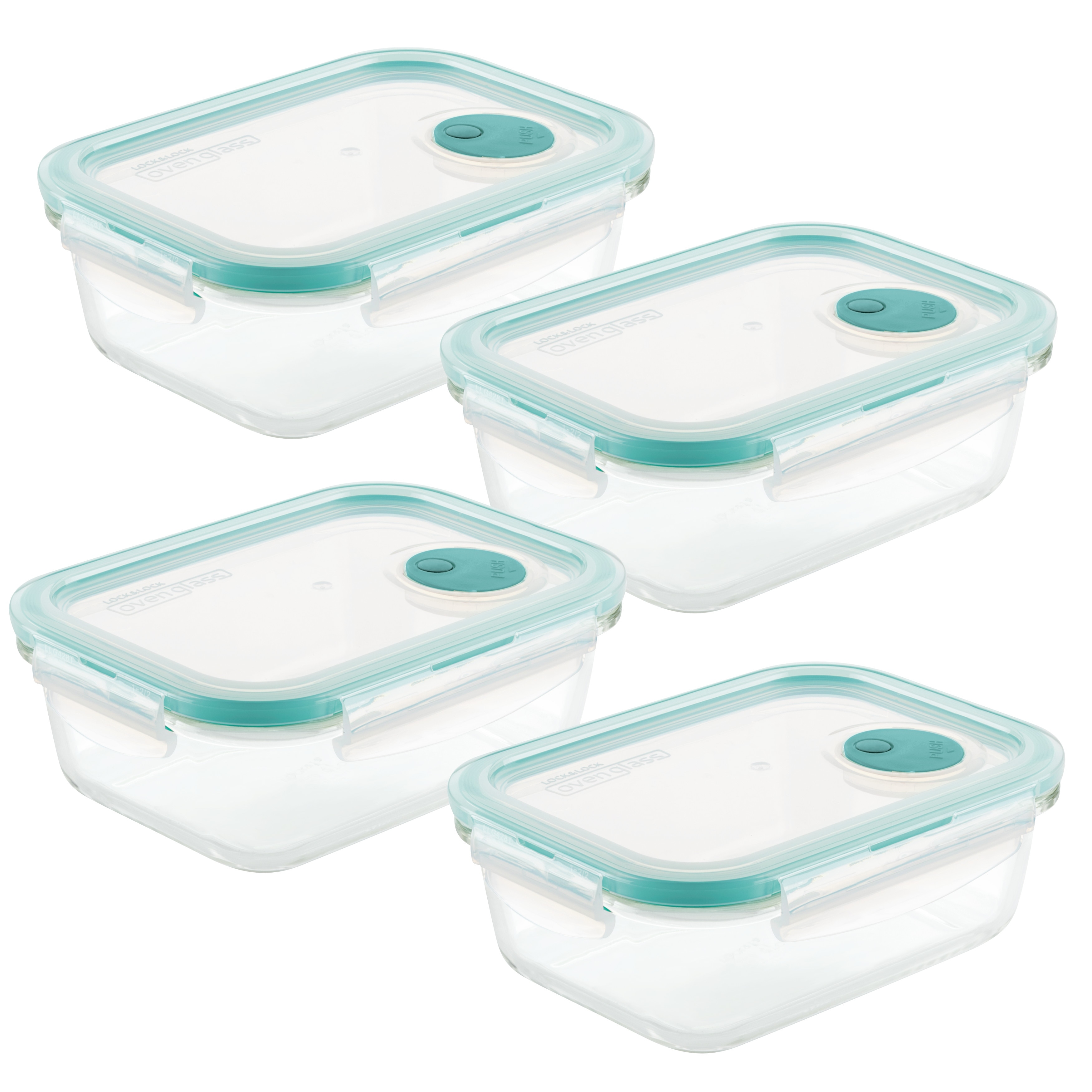 LocknLock Purely Better Vented Glass Food Storage 21oz 4 PC Set - Bed Bath &  Beyond - 32255953