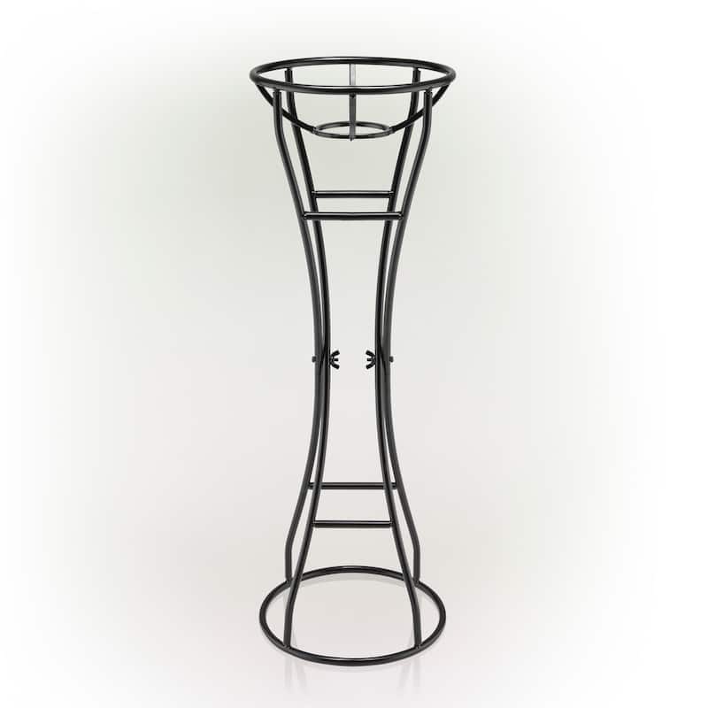 Alpine Corporation 24" Tall Indoor/Outdoor Metal Gazing Globe Display Stand, Black