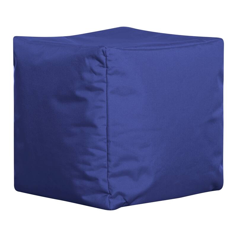 Sitting Point Oxford Fabric Cube Brava Pouf - Royal Blue