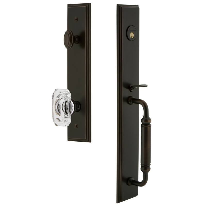 Grandeur Carre Solid Brass Rose Keyed Entry Single Cylinder Full Plate - Timeless Bronze