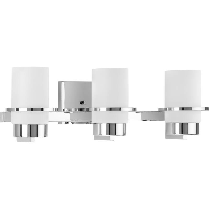 Reiss Collection Three-Light Modern Farmhouse Polished Chrome Vanity Light - 22.75 in x 5.75 in x 7 in