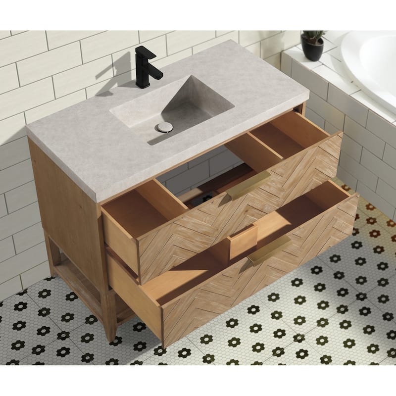 Ari Bath Carlsbad 42" Freestanding Bathroom Vanity Weathered Fir