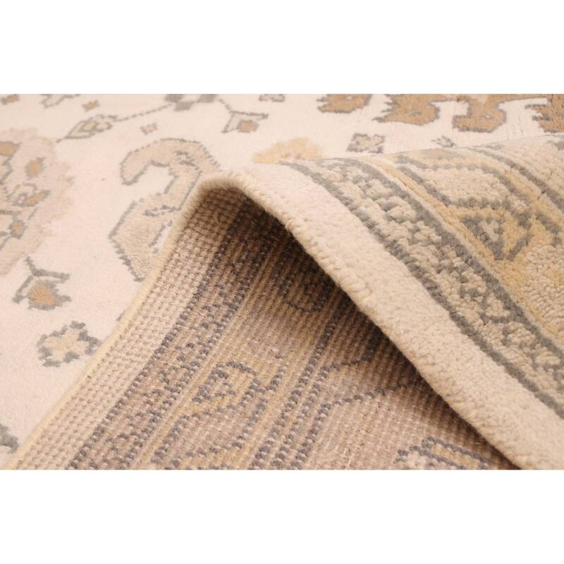 ECARPETGALLERY Hand-knotted Royal Oushak Cream Wool Rug - 8'2 x 10'3