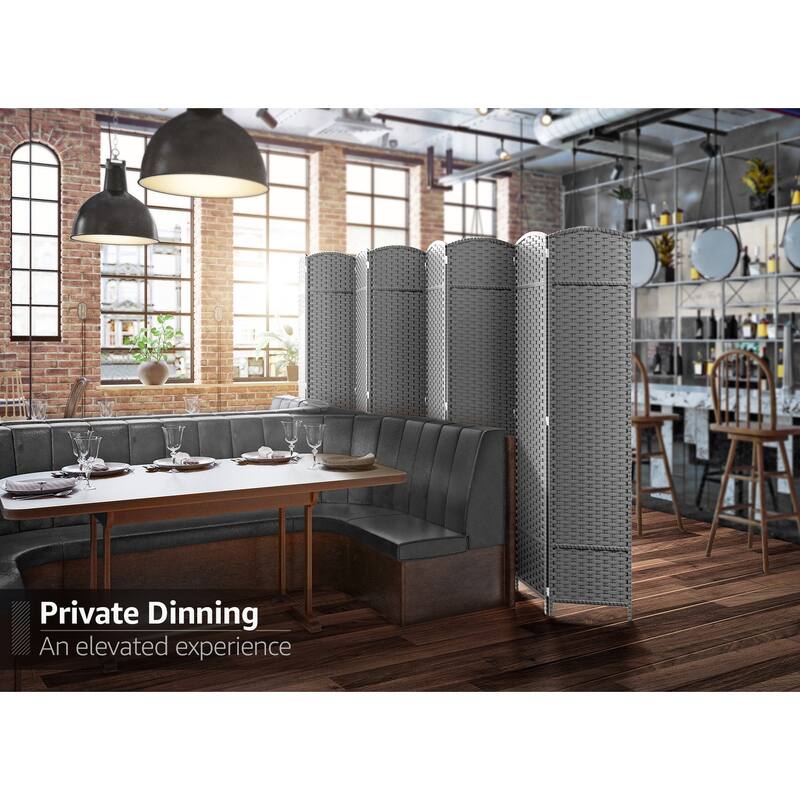 Room Divider Folding Privacy Screen Tall Partition Foldable Wall 8 Panel - 96” L x 19.50” W x 69” H