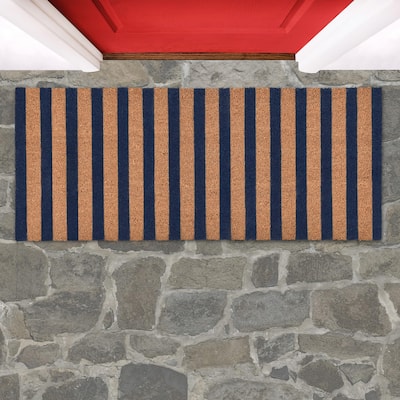 Villa by Classic Home Striped 24x57 Navy and Natural Choir Doormat