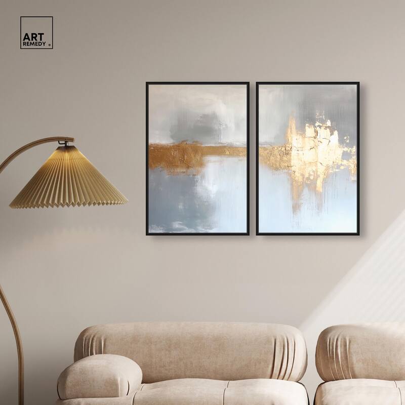 Serenity in Gold I Canvas Set of 2 by Art Remedy