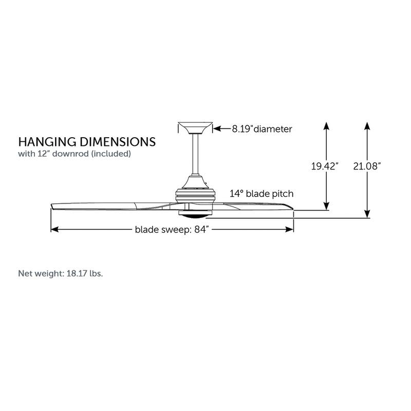 Fanimation Spitfire DC Custom Indoor/Outdoor Smart Ceiling Fan DC Motor with Remote - Dark Bronze