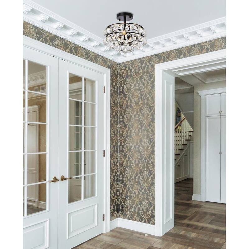Elegant Lighting 1107F12 Savannah 3 Light 12" Wide Semi-Flush Bowl