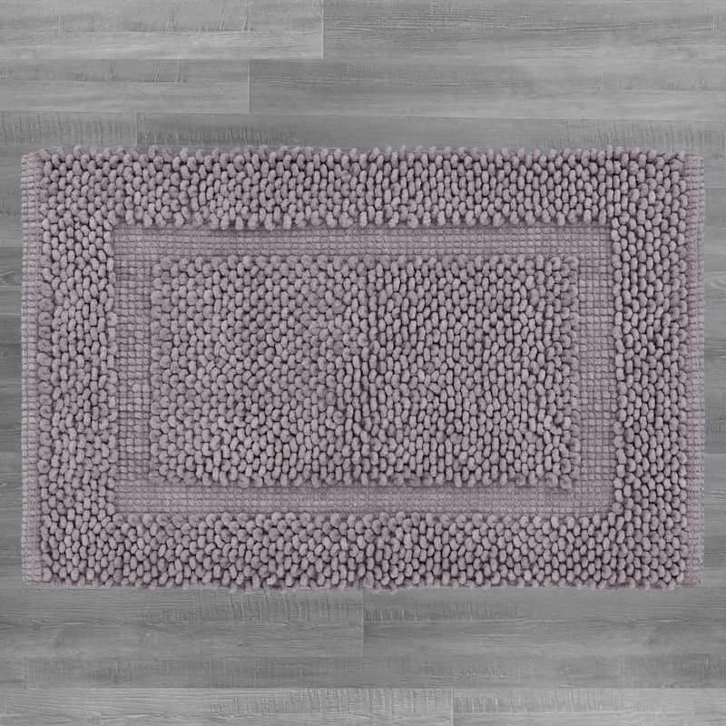 Sophie Border Ultra-plush Chenille Non-Slip Cotton Bath Mat
