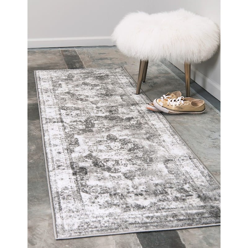 Transitional Fredo Collection Area Rug - 3'3"x19'8" - Gray