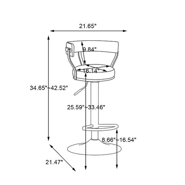 PU Upholstered Breakfast Stools Swivel Bar Stool Adjustable Airlift