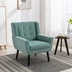 preview thumbnail 16 of 18, Soft Velvet Padded Seat Ergonomics Accent Chair Living Room Chair Bedroom Chair Home Chair with Black Legs for Indoor Home Mint Green