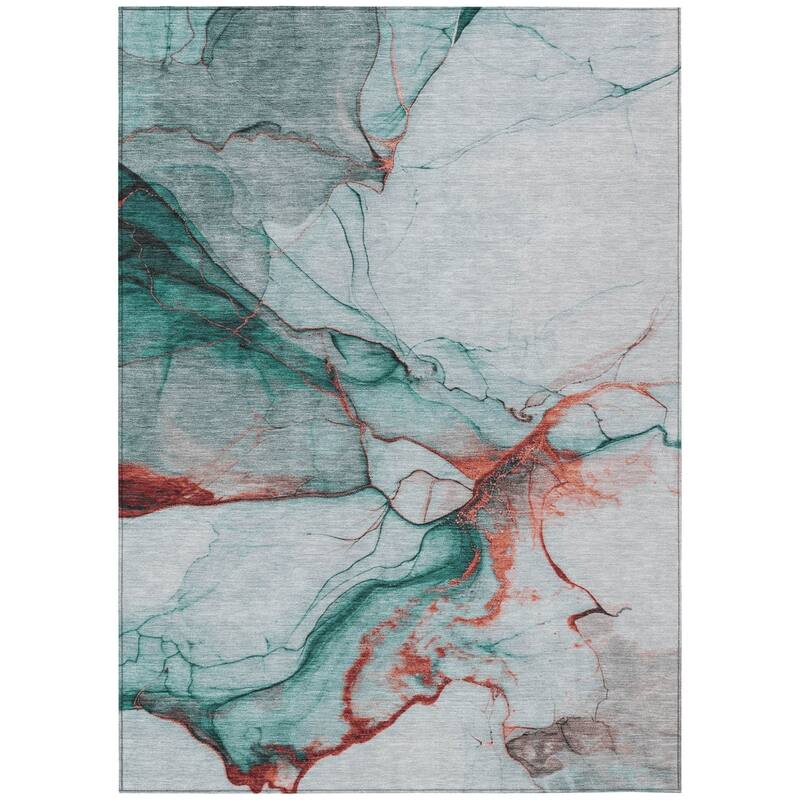 HomeRoots Abstract Modern Rectangle Outdoor Rug