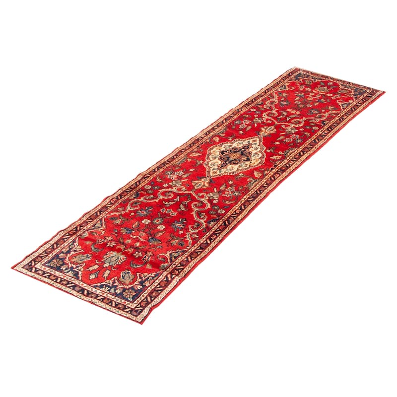 ECARPETGALLERY Hand-knotted Andelz Red Wool Rug - 2' 6" x 9' 9"