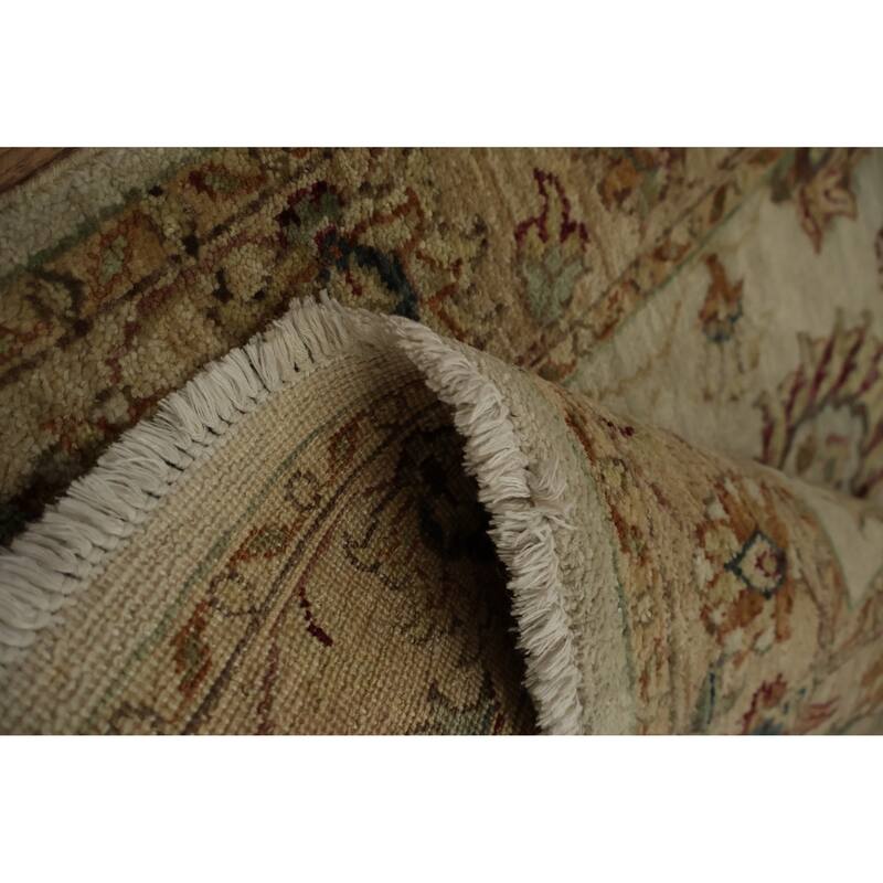 Hand Knotted Oriental 100% Wool Carpet Traditional Floral Beige & Ivories Peshawar Area Rug - 6' 2'' X 2' 7''