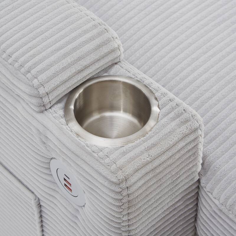 Convertible Sofa Bed with Pull Out Bed, U-Shaped Sectional Sofa with Dual Storage Chaise Lounges, USB Ports & Cup Holders