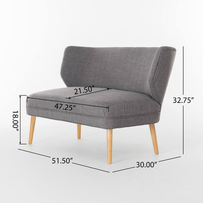Vens Oversize Chair, Slender Wood Legs, Curved Back Gray, 52 Inch