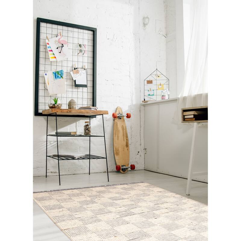 ECARPETGALLERY Braid weave Sienna Cream Wool Rug - 5'2 x 7'7