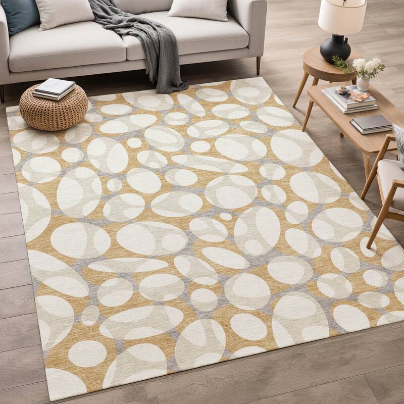 Machine Washable Indoor/ Outdoor Contemporary Saline Chantille Rug