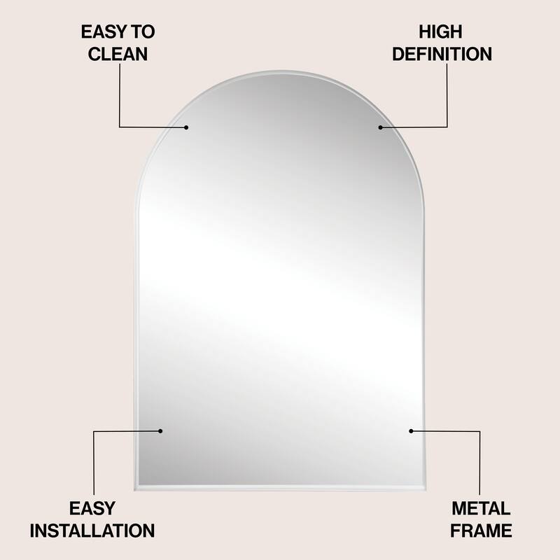 JONATHAN Y Elodie Arched Metal Framed Wall Mounted Mirror