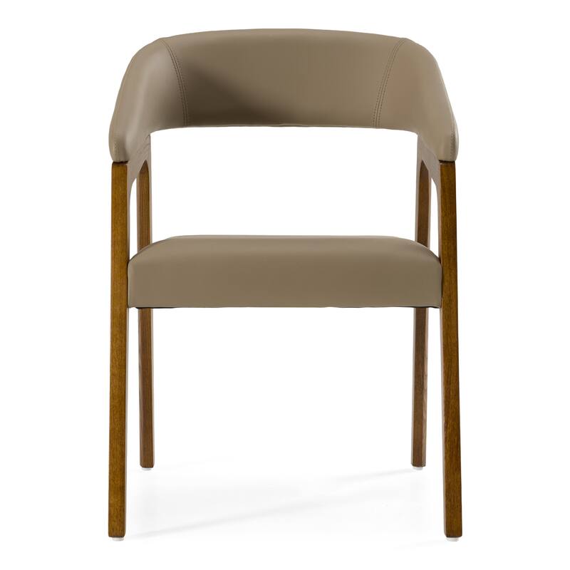 Modrest Clive Mid-Century Taupe & Walnut Dining Chair