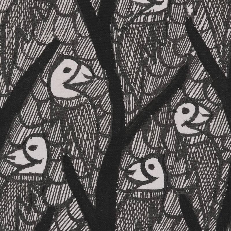 Novica Handmade Parrots In Harmony Madhubani Painting